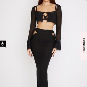 House of CB // Black Lace Skirt Set